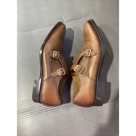 Zara Leather monk strap shoes Size 41 Brown 2452/302/105 531 255/95 - Picture 5 of 15